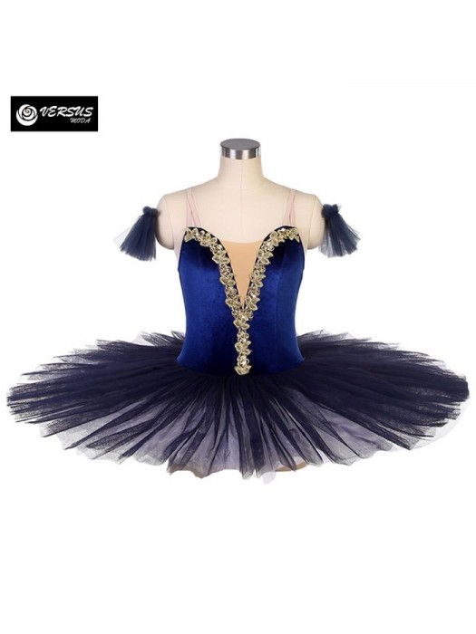 Vestito Tutù Saggio Danza Romantico Velluto Blu Ballet Donna Bambina DANC278